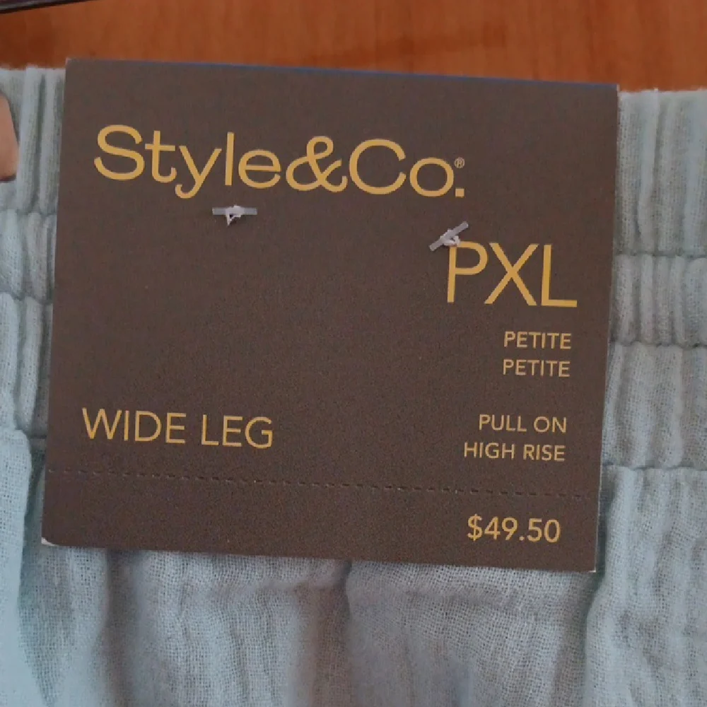 Style & Co Light Blue Wide-Leg Pants - Picture 2 of 6